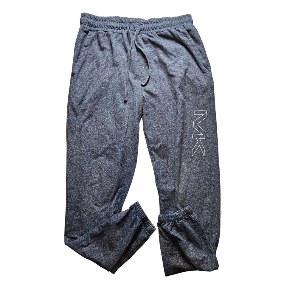 Michael Kors Mens Joggers Heathered Grey Fleece Sweatpants MK Logo Size Small